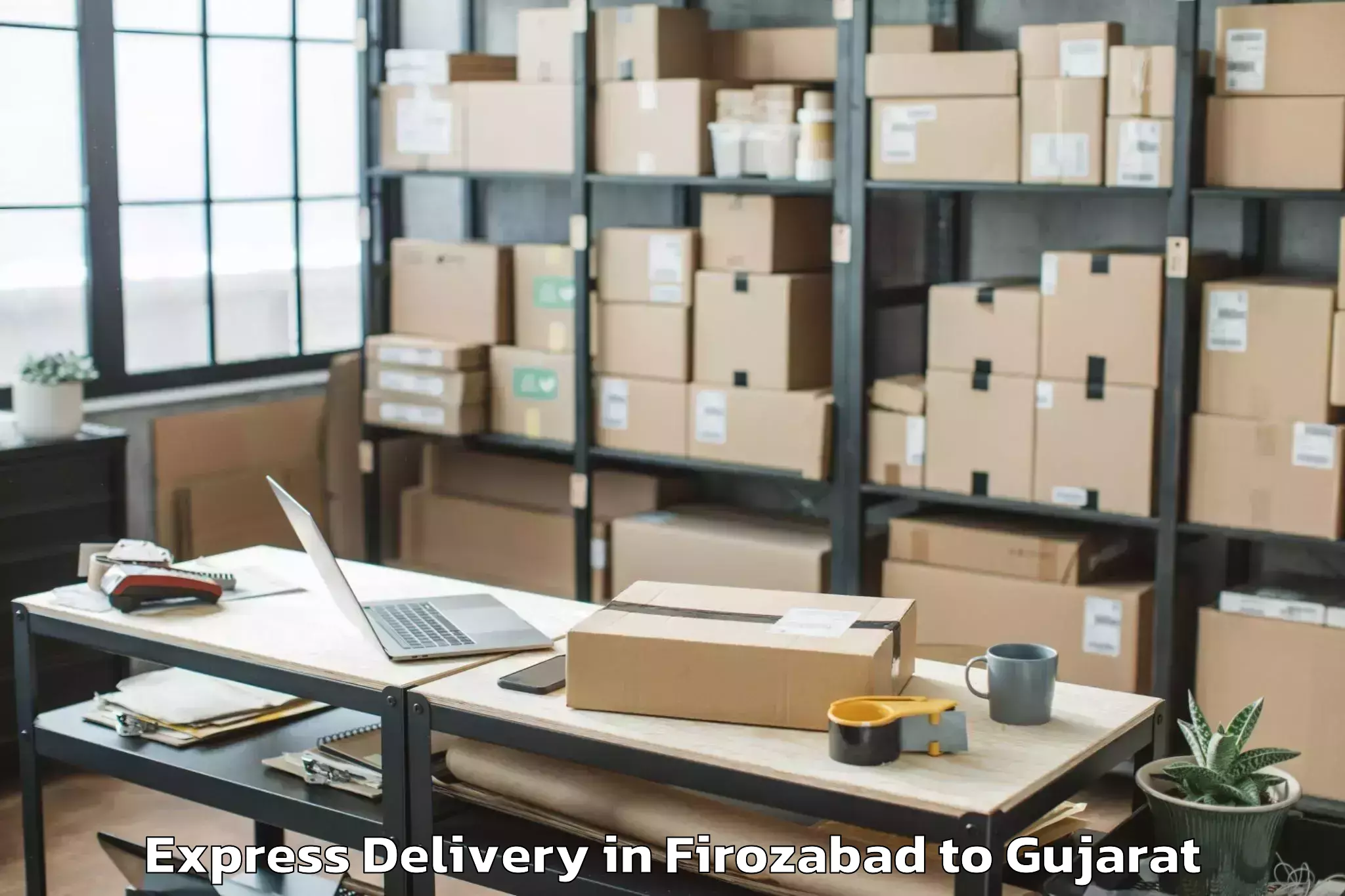 Reliable Firozabad to Mendarda Express Delivery